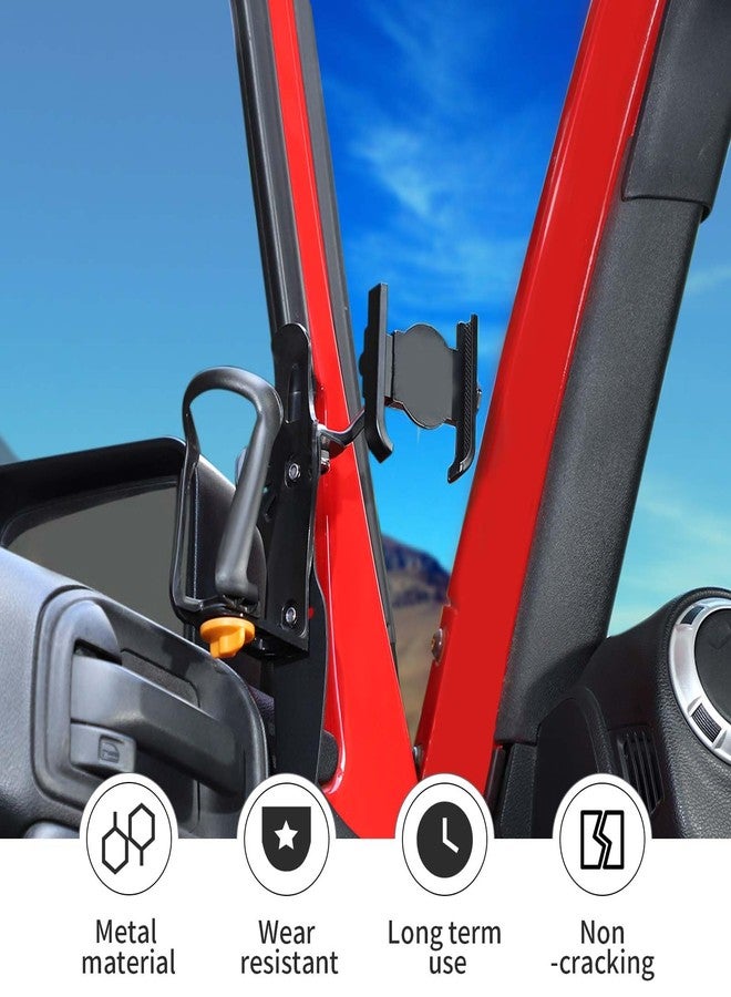 Linskip Door Cup Holder Expander Compatible with Jeep Wrangler JK JKU 2011-2017, 2 in 1 Multi-Function Cell Phone Mount for Jeep Wrangler JK Accessories(Black) - Image 2